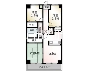 セジュールコート【6階】の間取り