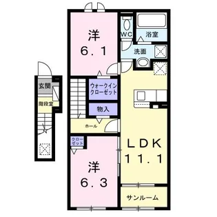ル ボヌール【2階】の間取り