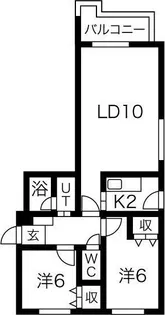 ダイアナ南山鼻ヒルズII B棟【4階】の間取り