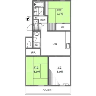 リバーサイドハイツ5号棟【1階】の間取り