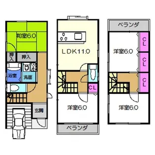 大阪府堺市北区金岡町【一戸建】の間取り