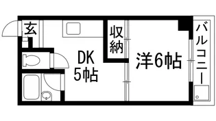 1DKの間取り画像