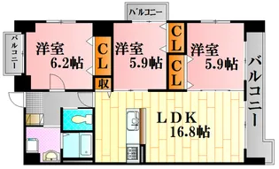 エフハリスト【6階】の間取り