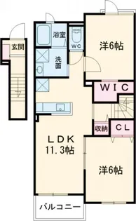 カーサ・フランA【2階】の間取り