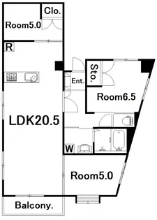 レジデンス蛍茶屋【3階】の間取り