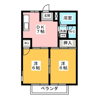 ツインハイツみろくW【2階】の間取り