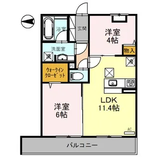 大阪府東大阪市北石切町【アパート】の間取り