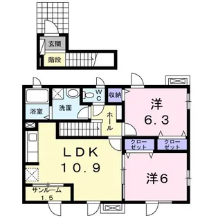 ソレイユ プロムナード【2階】の間取り