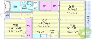 八百ふじ南光台ビル【4階】の間取り