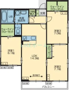 メゾン・ド・サムディ【1階】の間取り