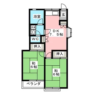 2DKの間取り画像