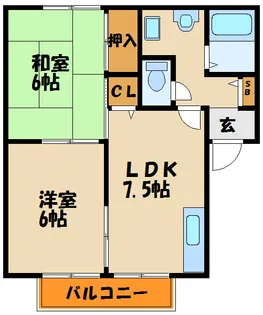 キャッスルハイツ【2階】の間取り