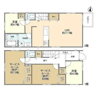 神奈川県座間市緑ケ丘3【一戸建】の間取り