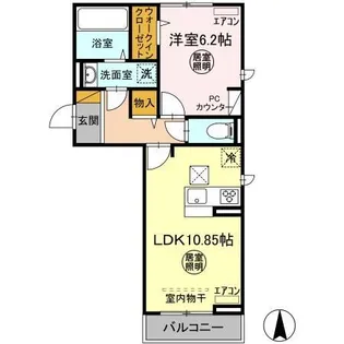 シャリテ南子安II【1階】の間取り