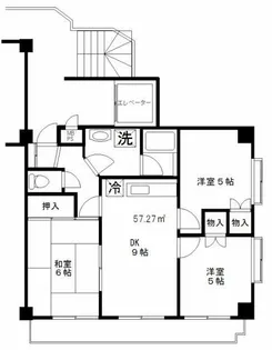 グリーンヒル中台【3階】の間取り