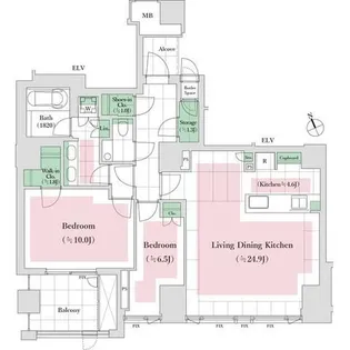 パークマンション鳥居坂【1階】の間取り