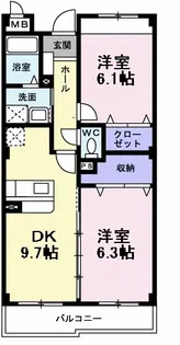 インヴィテ ボヌールII番館【1階】の間取り