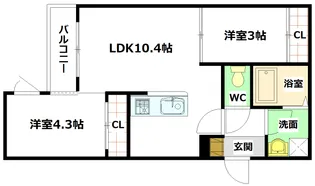 REGALEST-F 船越【3階】の間取り