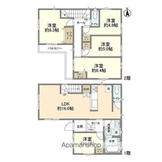 千葉県流山市こうのす台【一戸建】の間取り