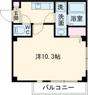 オプンティア大師前【1階】の間取り