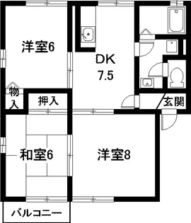 愛知県名古屋市中川区江松1【アパート】の間取り