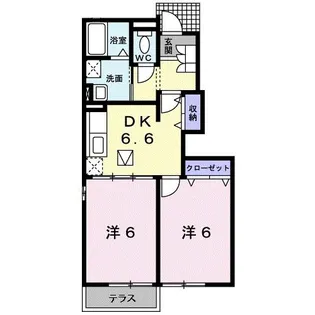 カルム・シェソワ【1階】の間取り