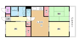 大阪府豊中市栗ケ丘町【マンション】の間取り