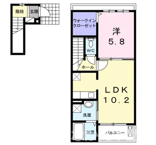 徳島県小松島市小松島町字南開【アパート】の間取り