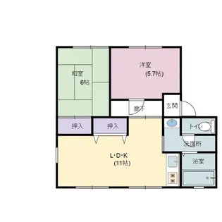 ハイツコンフォートII【1階】の間取り