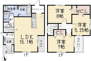 愛知県小牧市大字北外山【一戸建】の間取り