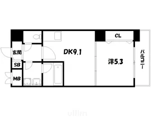 エターナルコート三条【5階】の間取り