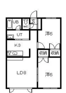 アイランドハイツ神居A・B【2階】の間取り