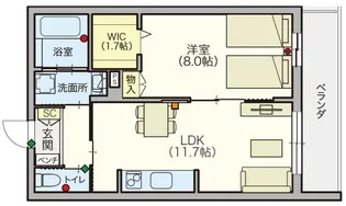 (シニア限定)コンフォートレジデンス武蔵浦和【1階】の間取り