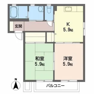 ハッピープレイス A【1階】の間取り