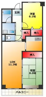 大阪府大阪市東淀川区上新庄2【マンション】の間取り