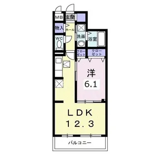 パレス アルカディア【1階】の間取り