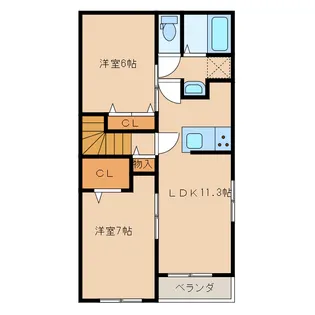 ポライトリーAB【2階】の間取り