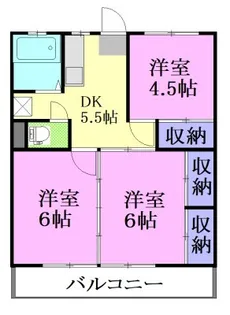 コモード石井町II【4階】の間取り