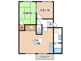 メゾンベール浜寺【2階】の間取り