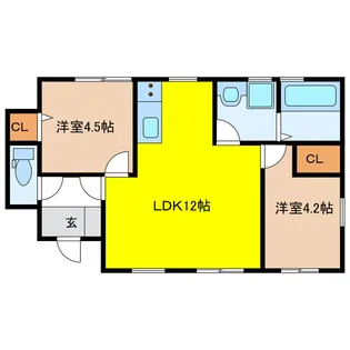 リーブルファイン島栄町【1階】の間取り