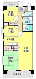 アロンディール【3階】の間取り