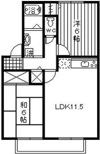 セジュールアンダンテ【2階】の間取り