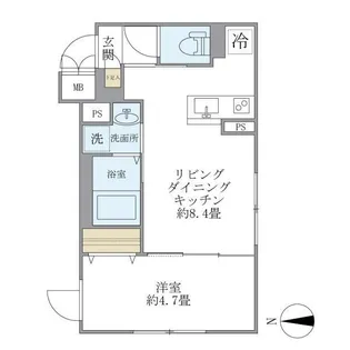 プラティーク旗の台ヒルサイド【5階】の間取り