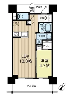 ワコーレ神戸北野坂LABEL【11階】の間取り