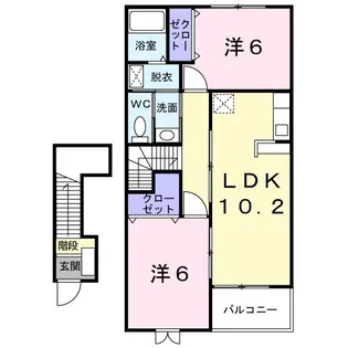 サンライズ【2階】の間取り