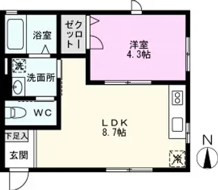 アカラ東川口【1階】の間取り