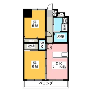 グランべル【2階】の間取り
