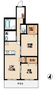 ラ カーザ ドルチェ【2階】の間取り