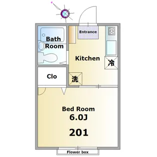 ヤマサンハイツ【2階】の間取り
