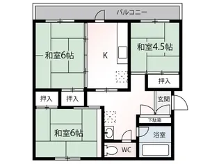 レジデンス神谷【1階】の間取り